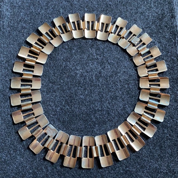 Vintage choker style metal necklace/ collar accessory - Picture 2 of 5